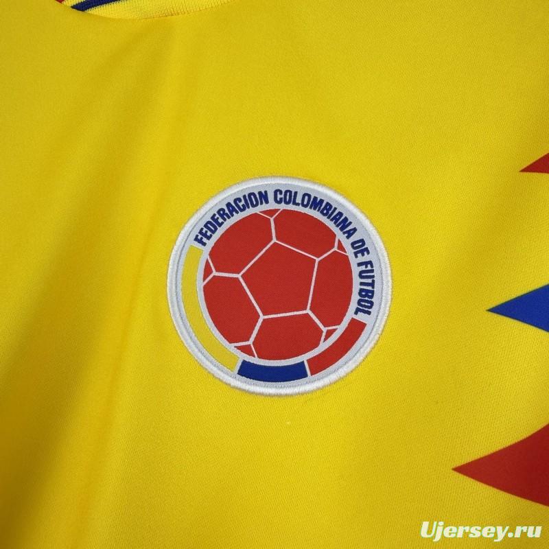 1990 Retro Colombia Home Long Sleeve Jersey