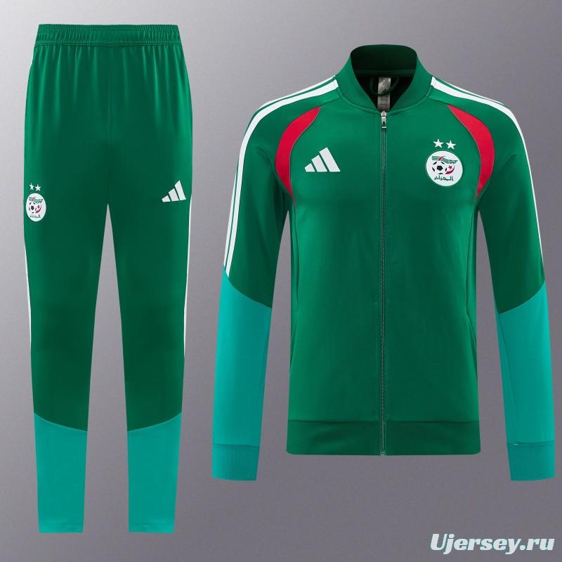 26/27 Algeria  Dark Green  Zipper Training Jacket Tracksuit + Long Pants (Adidas)
