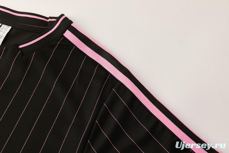2026/27 Inter Miami CF Black Pinstripe Short Sleeve+Soccer Shorts
