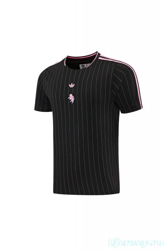 2026/27 Inter Miami CF Black Pinstripe Short Sleeve+Soccer Shorts