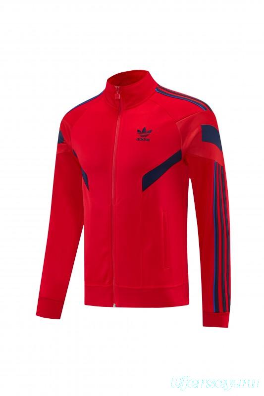 2026/27 Adidas Originals Red  Full Zipper Jacket Tracksuit + Navy Blue Long Pants