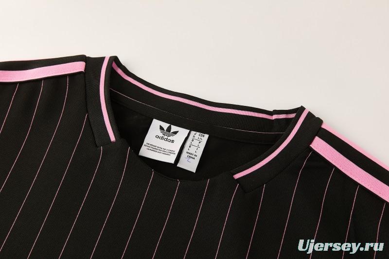 2026/27 Inter Miami CF Black Pinstripe Short Sleeve+Soccer Shorts