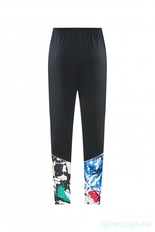 2026/27 Manchester United Black Grunge Splatter Paint Full Zipper Jacket Tracksuit + Long Pants