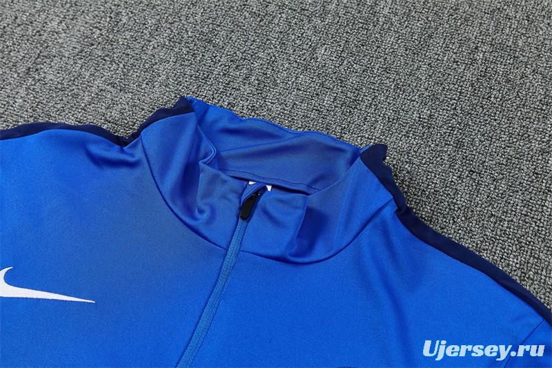 2026 Inter Milan Royal Blue Half  Zipper Jacket Tracksuit + Long Pants (Nike)