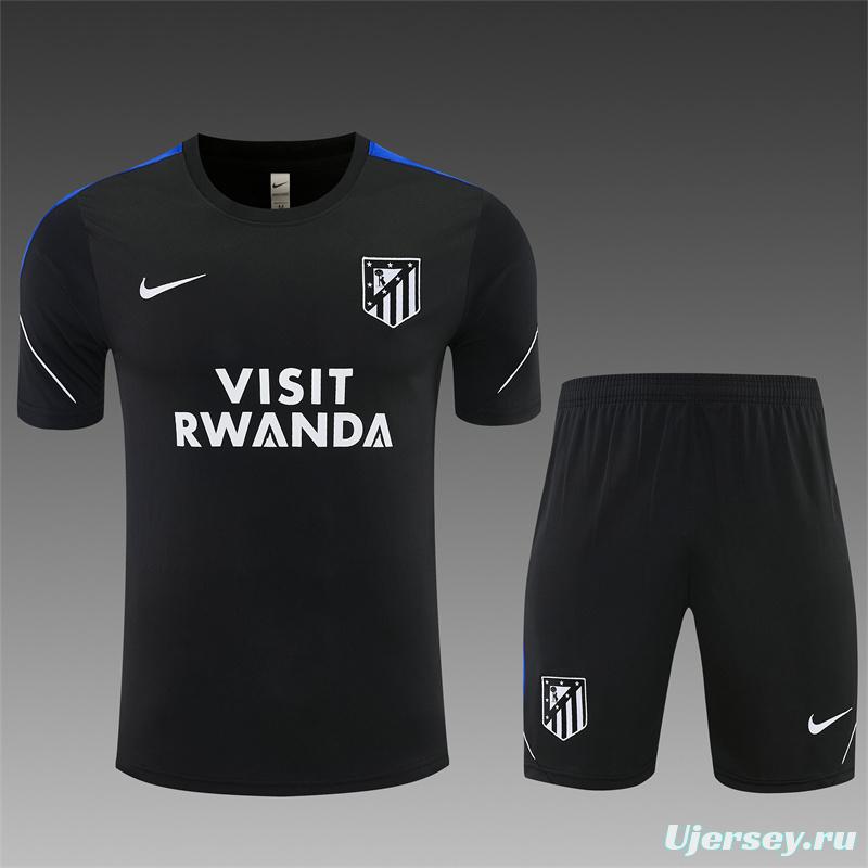 2026 Atletico Madrid Black Short Sleeve+Soccer Shorts
