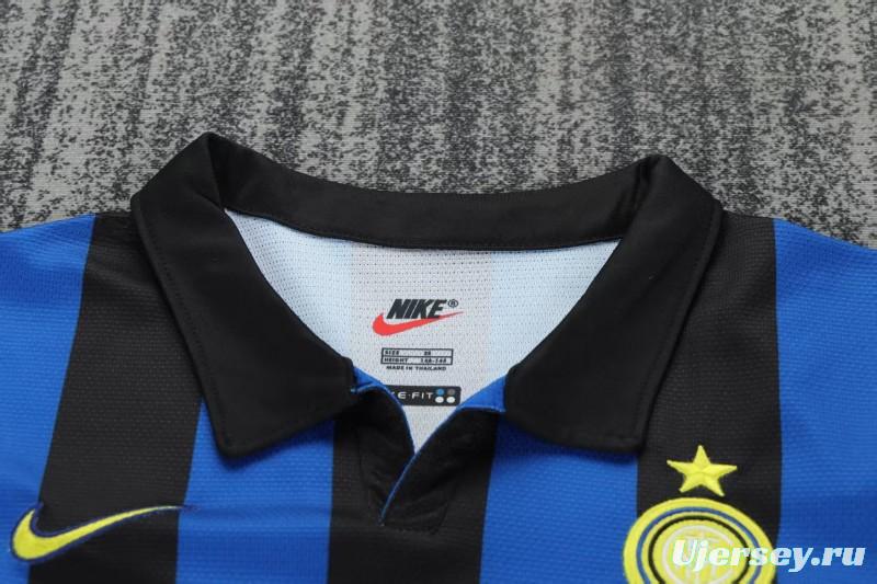 Retro 98/99 Kids  Inter Milan Blue & Black Stripe Home Jersey
