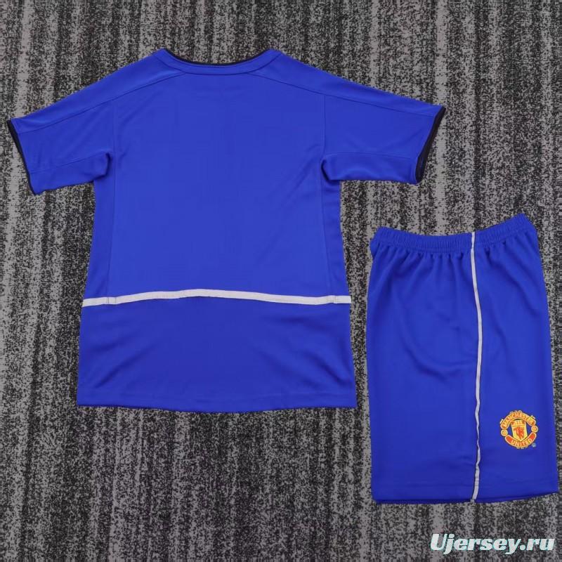 Retro Kids 02/03 Manchester United Blue Third Jersey