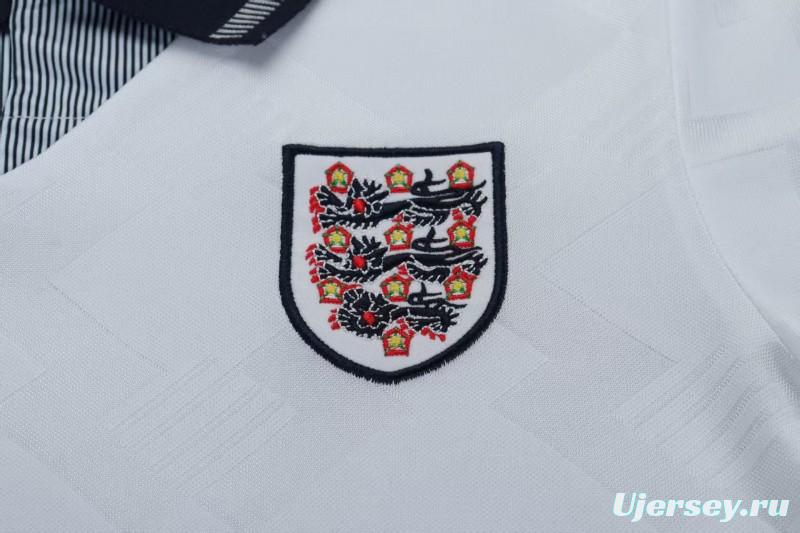Retro 1990/92 Kids England White Home Jersey