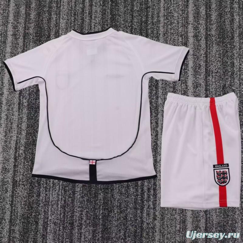 Retro Kids 2002 England Home Jersey