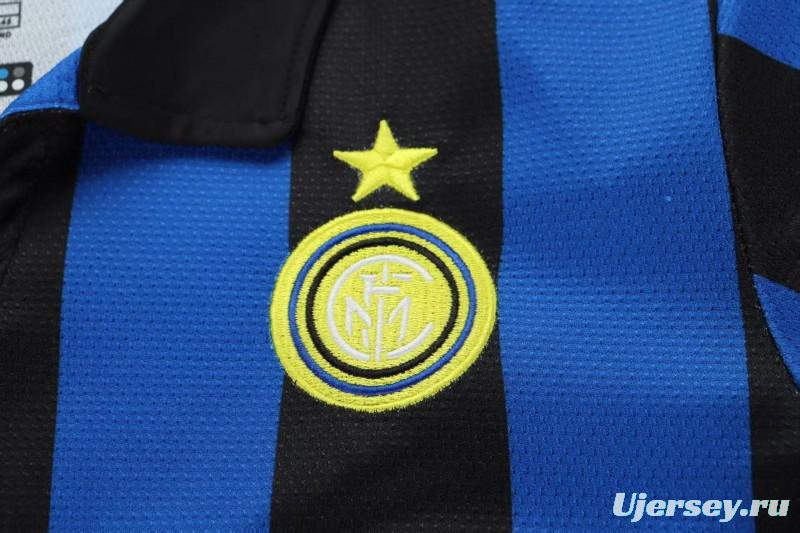 Retro 98/99 Kids  Inter Milan Blue & Black Stripe Home Jersey