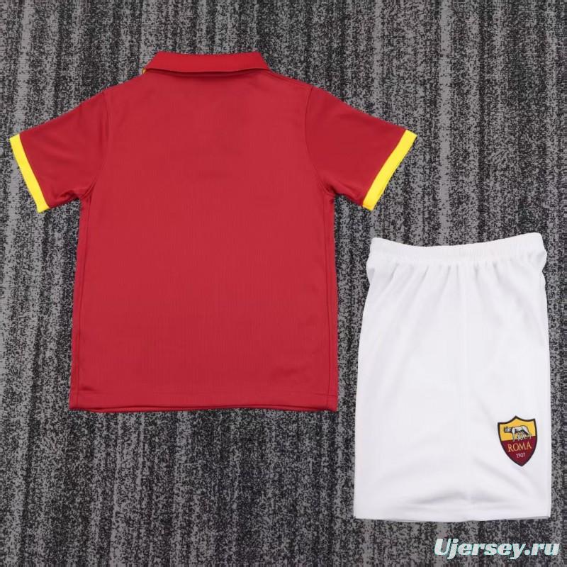Retro Kids 14/15 AS Roma Maroon Home Jersey