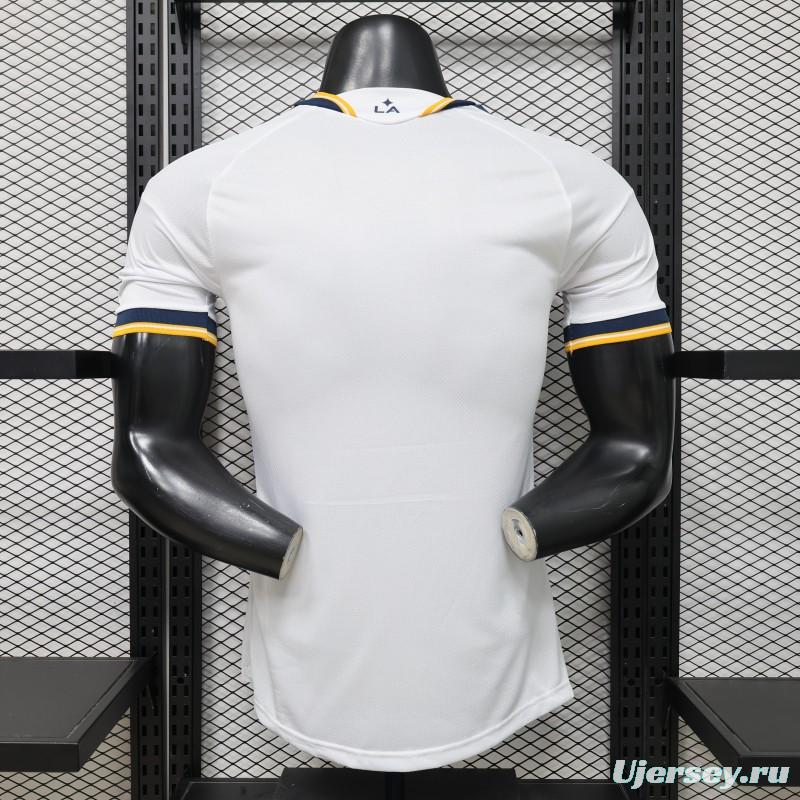 Player Version 2026 LA Galaxy Home White with  Gold Diagonal Sash Jersey