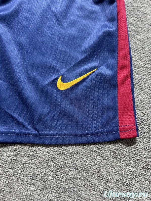 Retro Kids 08/09 Barcelona Home Champions Long Sleeve Jersey