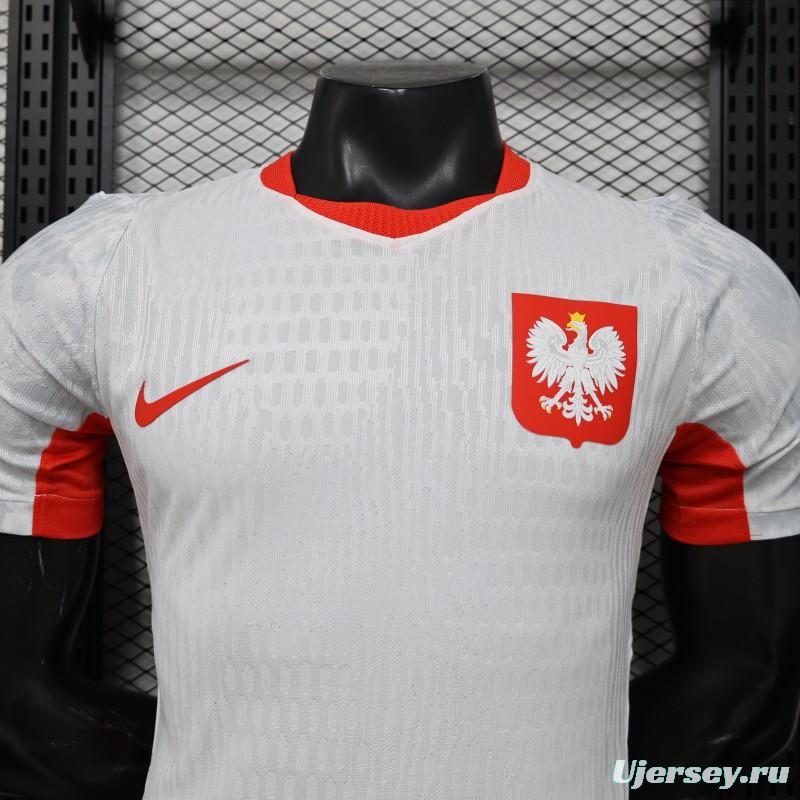 Player Version 2026 Poland Home White  Jersey