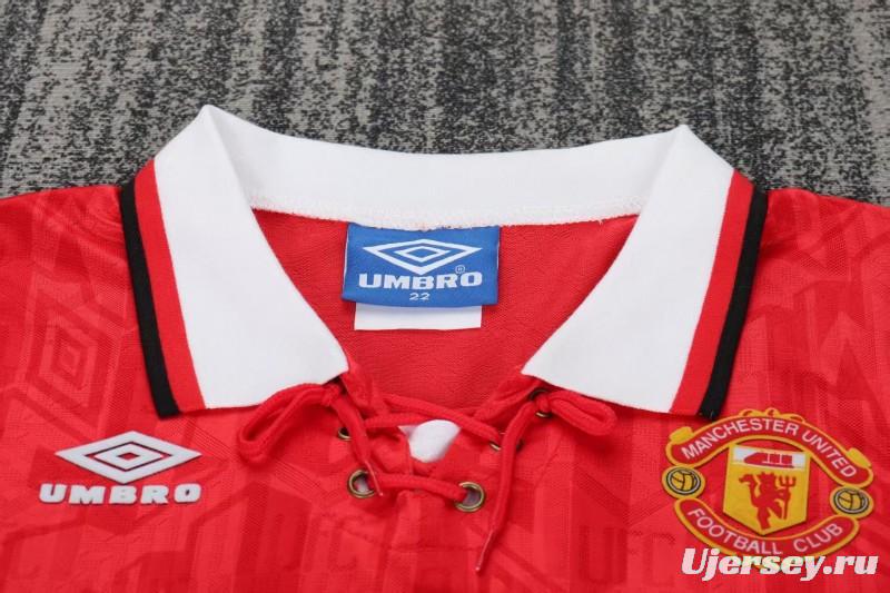 Retro Kids 92/94 Manchester United Red Home Jersey