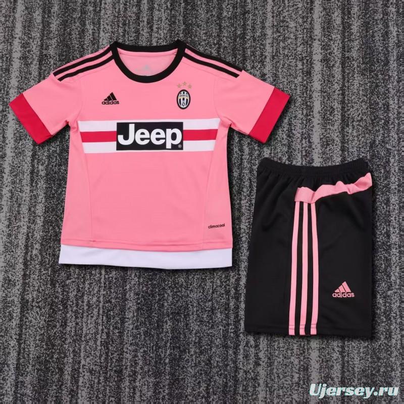 Retro Kids 15/16 Juventus Away Pink Jersey