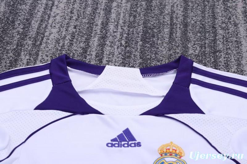 Retro 2007/08 Kids Real Madrid White & Purple Home Jersey