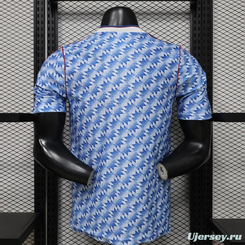 Player Version 26/27  Manchester United Away Blue Vintage Remake   Jersey