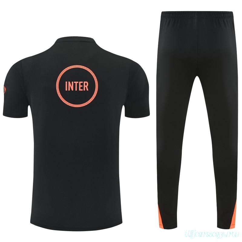 26/27 Inter Milan Black Short  Sleeve Tracksuit + Long Pants