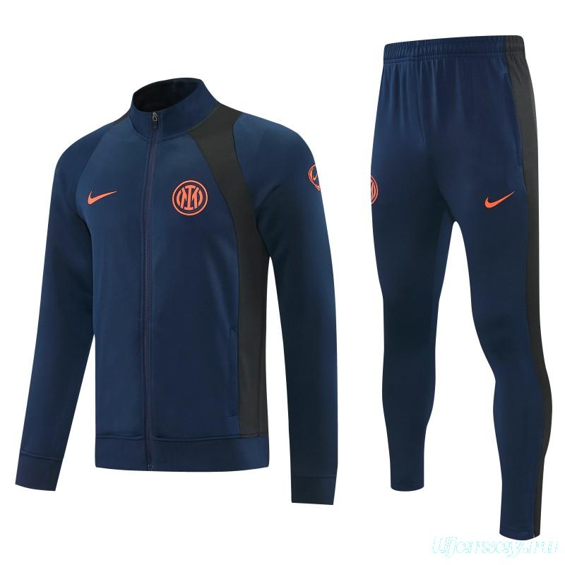 26/27 Inter Milan Navy Blue & Black Full Zipper Jacket Tracksuit + Long Pants