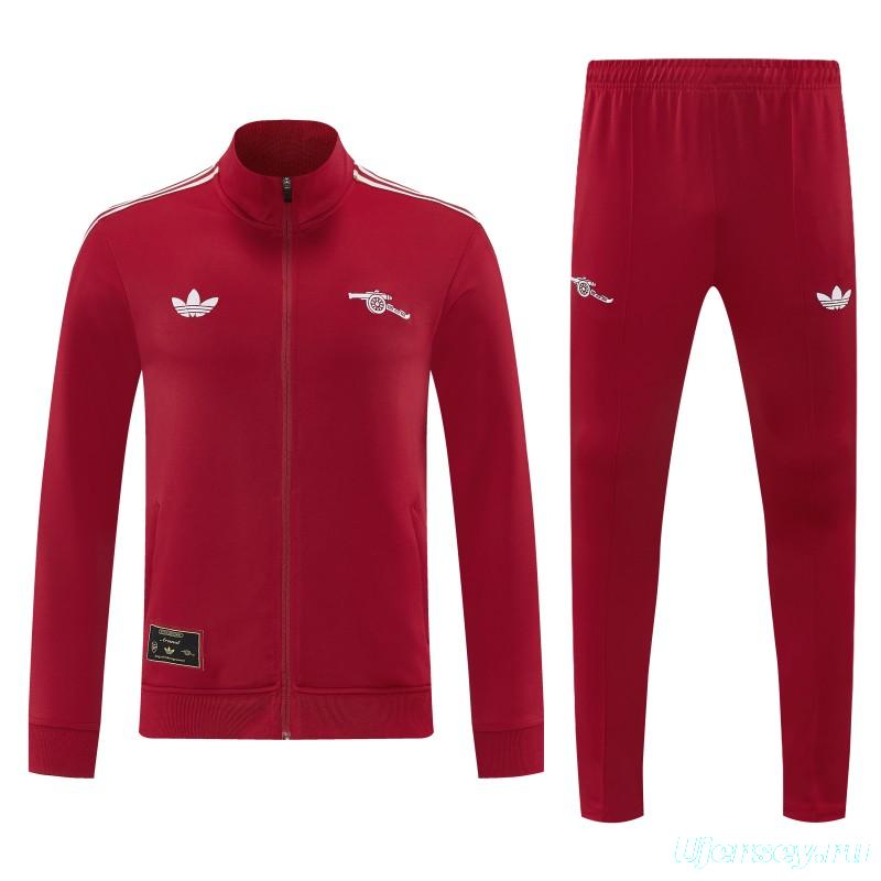26/27 Arsenal Red Full Zipper Jacket Tracksuit + Long Pants