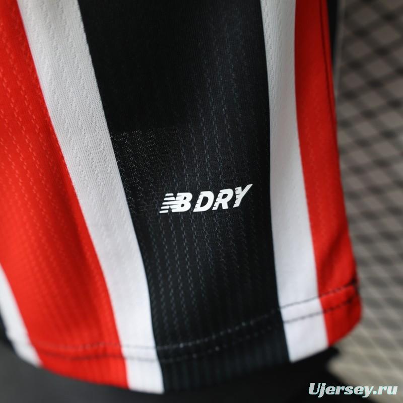 Player Version 26/27 São Paulo FC Away Red & Black Stripe  With White Collar Jersey