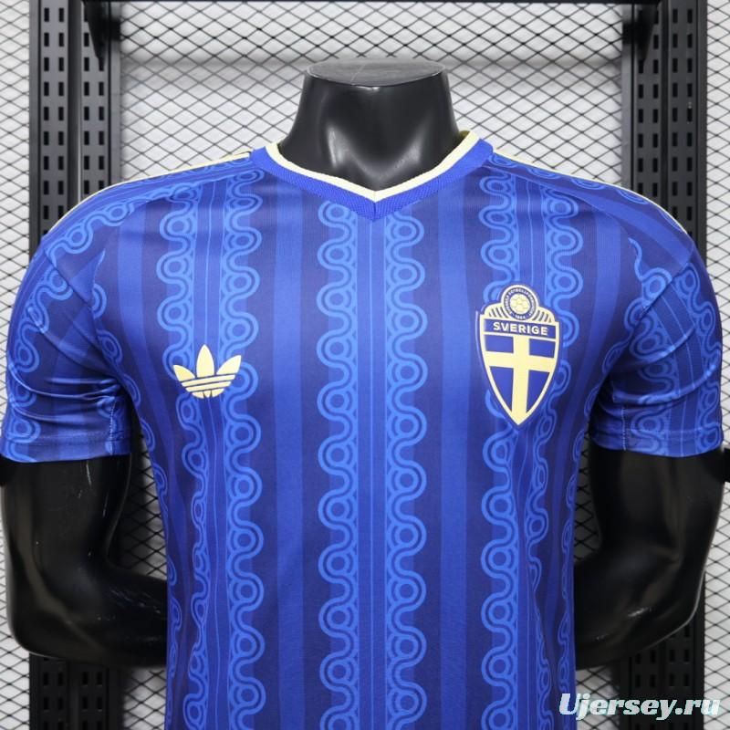 Player Version 2026 Sweden Blue with Tonal Chain Stripe  Away Jersey