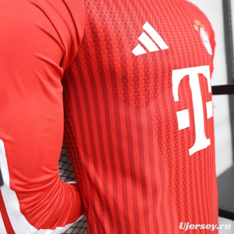 Player Version 26/27 FC Bayern Munich Red-on-Red Diagonal Stripe  Long Sleeve Jersey