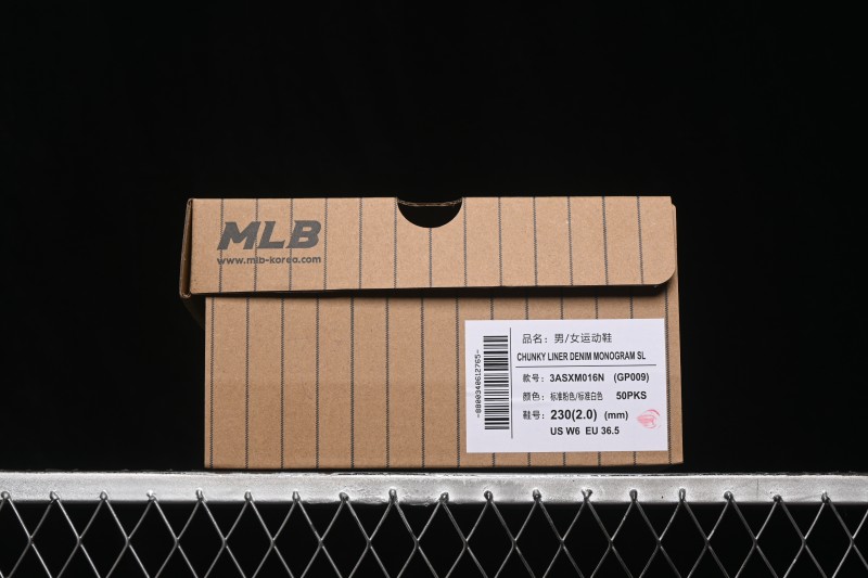 New York MLB Bigball Chunky Liner Denim Monogram High-Top Casual Sneakers - 3ASXM016N50PKS