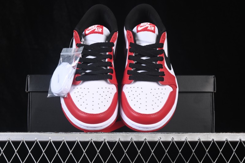 Nike Air Jordan 1 Low OG Retro Basketball Shoes with Classic White Red Black Colorway - HQ6998-600