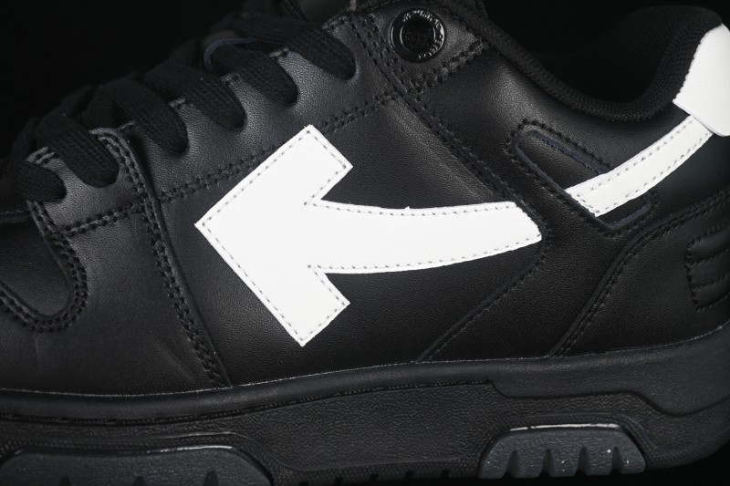 Off-White Out of Office Low-Top Fashion Skate Shoes Black White