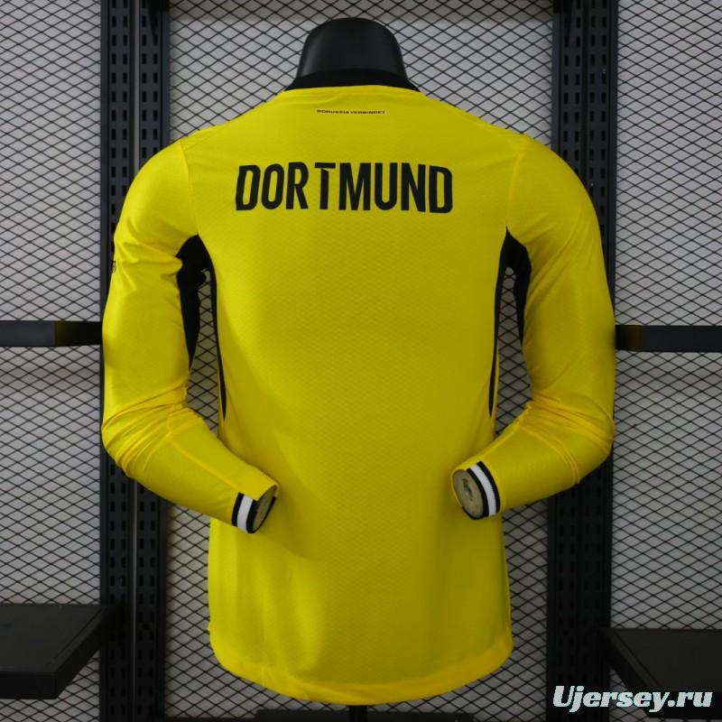 Player Version 26/27  Borussia Dortmund Yellow Home Long Sleeve Jersey