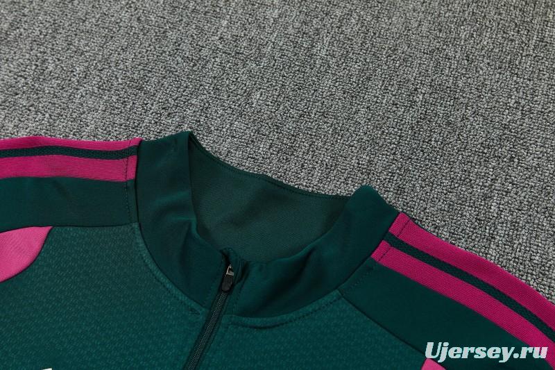 26/27 Real Madrid Dark Green Half Zipper Jacket Tracksuit + Long Pants