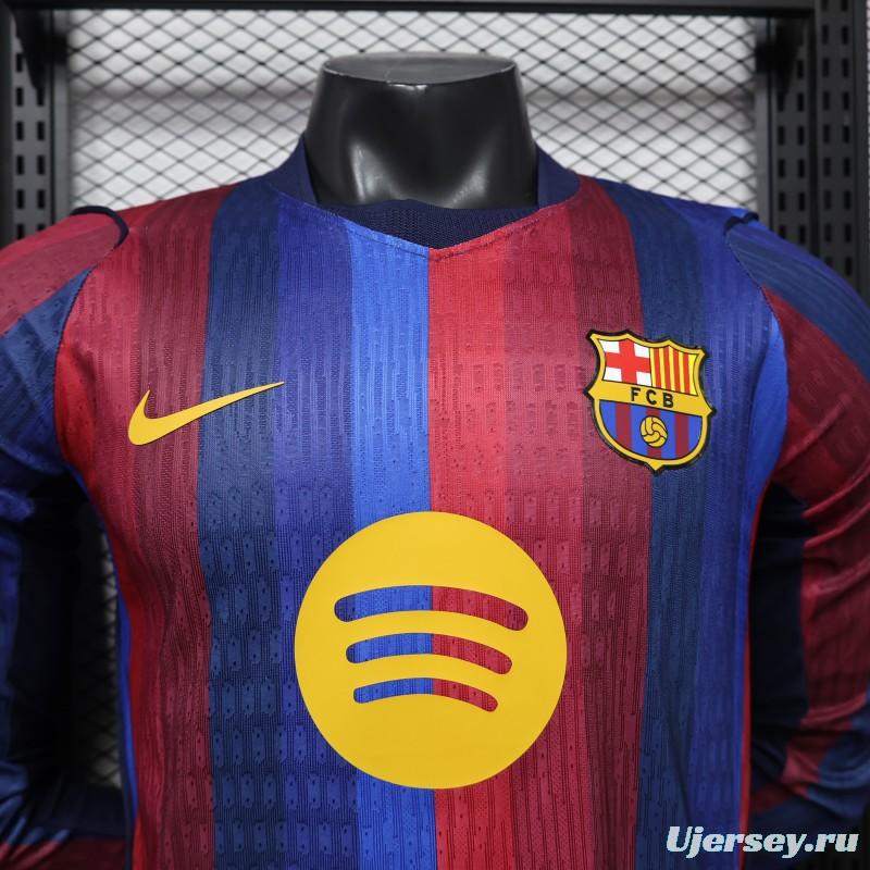 Player Version 26/27 Barcelona Long Sleeve Home Jersey