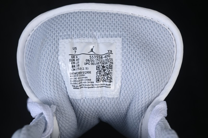 Nike Air Jordan 1 Low Retro Basketball Shoes with White Grey Blue Accents - 553558-400