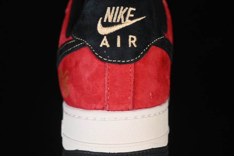 Nike Air Force 1'07 Low Year of the Horse Limited Edition Black Red Colorway Low-Top Casual Skateboarding Shoes - QW5288-131