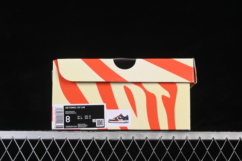 Nike Air Force 1 '07 Low Lunar New Year Edition Red White Blue Panel Casual Sneakers - XD0028-019