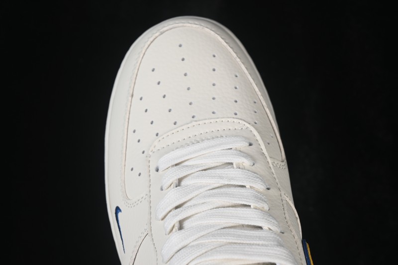 Nike Air Force 1 '07 Low Basketball Shoes with Yellow-Blue Color Blocking - FV3694-112