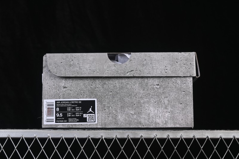 Nike Air Jordan 4 Retro SE Running Shoes with Smoke Grey and Cement Grey Colorway - FQ7928-001