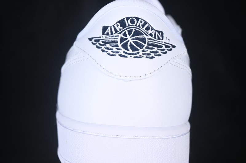 Nike Air Jordan 1 Low Retro Basketball Shoes in All-White Leather - DD9315-120