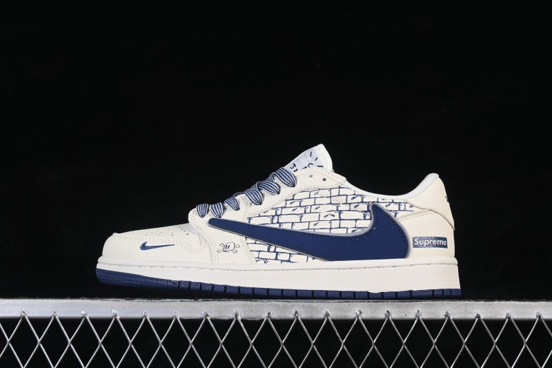 Nike Air Jordan 1 Low Retro Basketball Shoes with Midnight Blue Accents - LD2028-067