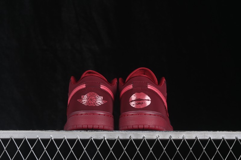 Nike Air Jordan 1 Low Retro Basketball Shoes with Gum Sole in Burgundy - IB7012-600