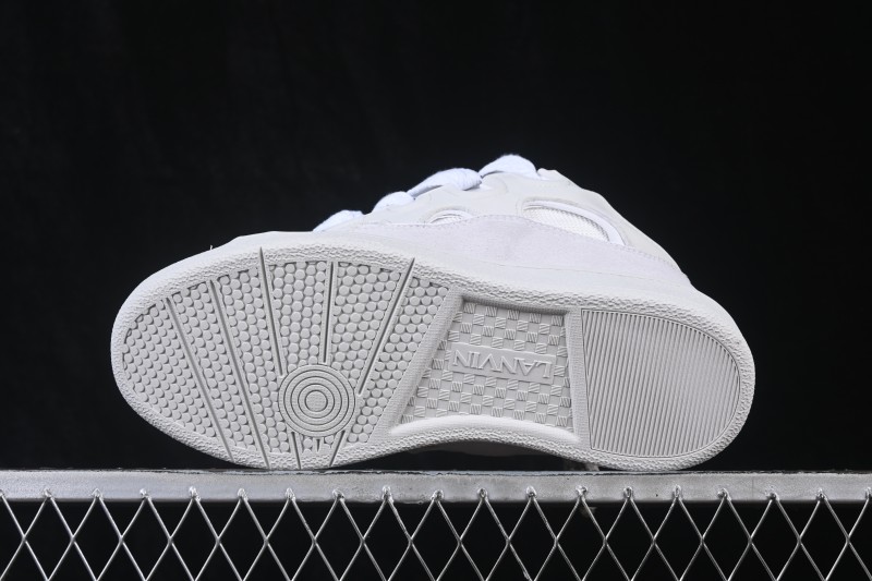 Lanvin Two-Tone Lace-Up Low-Top Casual Sneakers Grey White - AJE5