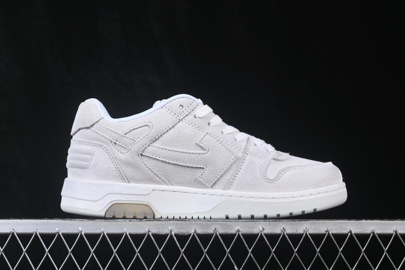 Off-White Out Of Office Low-Top Sneakers in Vintage Grey White - OMIA189S24LEA0010160