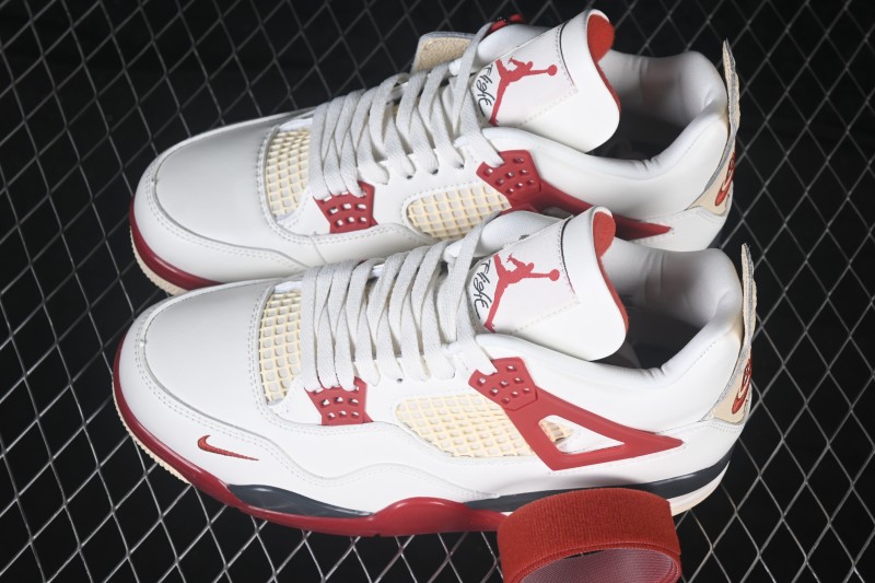 Air Jordan 4 Retro Nigel Sylvester Brick After Brick White Red - IQ8055-100