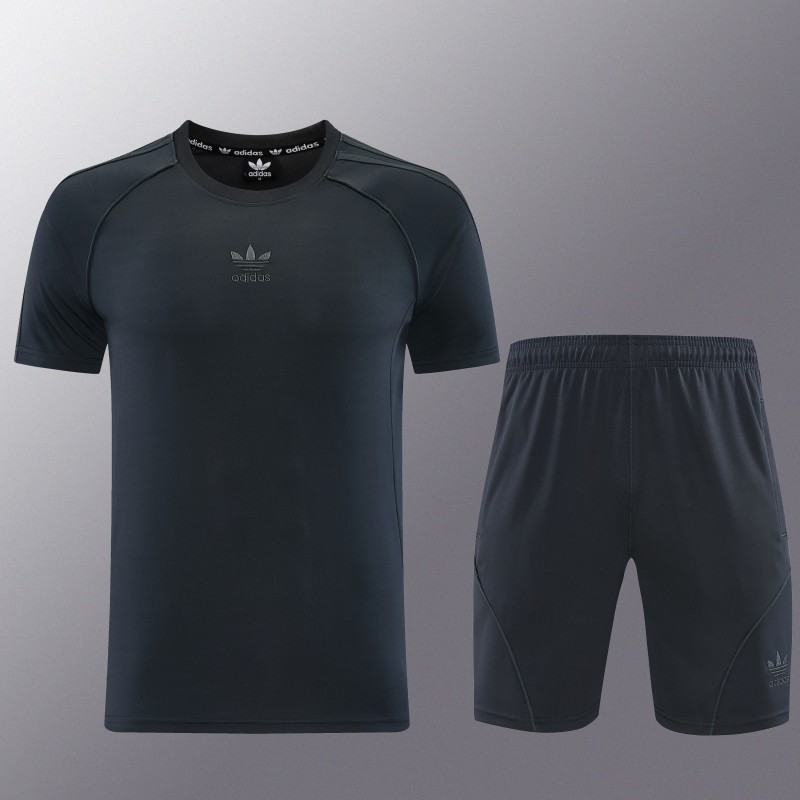 26/27 Adidas AD15 Dark Grey Short Sleeve+Soccer Shorts