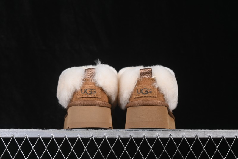 UGG Tazzelle Cow Split Leather Fleece-Lined Comfortable Platform Ankle Snow Boots - AJD4