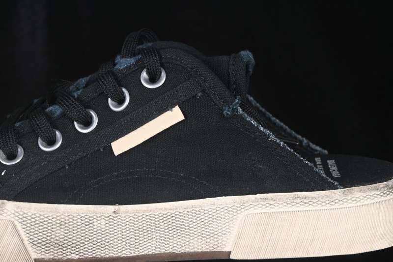 Balenciaga Paris Low Top Lace-Up Mule Worn-Effect Sneakers - W3RC49092