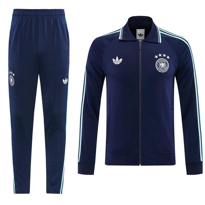 26/27 Germany  Navy Blue Full Zipper Jacket + Long Pants