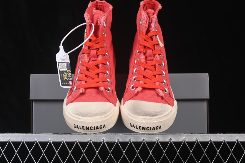 Balenciaga Paris Low Top Distressed Lace-Up High-Top Fashion Sneakers - W3RC11090